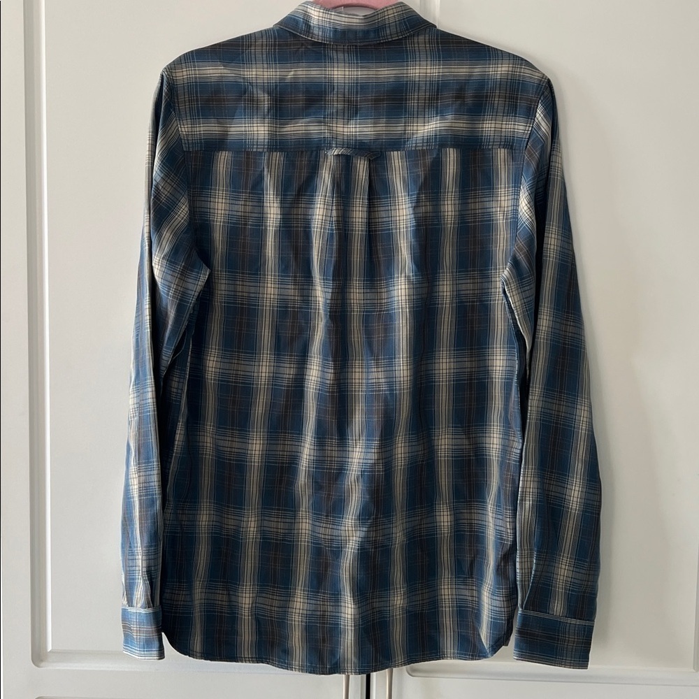 Royal Robbins Navy Blue Plaid Pocket Long Sleeve Button Down Shirt - Picture 3 of 3